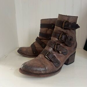 Freebird by Steven Distressed Leather Ankle Boots